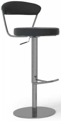 Product photograph of Set Of 2 Gino Black Faux Leather Adjustable Swivel Barstool With Back from Choice Furniture Superstore