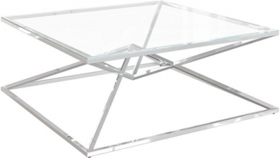 Product photograph of Daisy Glass And Chrome Coffee Table from Choice Furniture Superstore