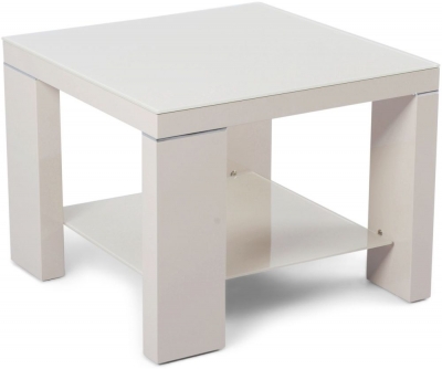 Product photograph of Clearance - Lucca Cream High Gloss Side Table - Fss13571 from Choice Furniture Superstore
