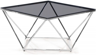 Product photograph of Rachel Coffee Table - Smoked Glass And Chrome from Choice Furniture Superstore