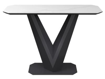 Vizarri White Ceramic Console Table