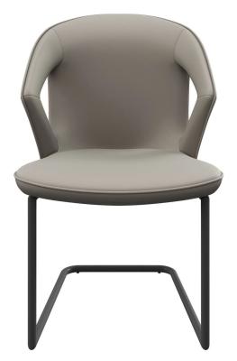 Set Of 2 Kenzo Taupe Faux Leather Dining Chair