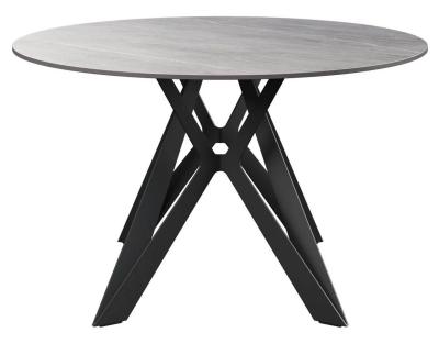 Murano 120cm Grey Ceramic Round Dining Table