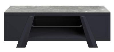 Brando Grey Ceramic Tv Unit Black Base