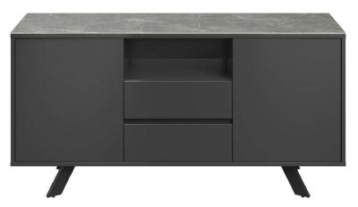 Azzaro Grey Ceramic 150cm Large Sideboard 2 Doors