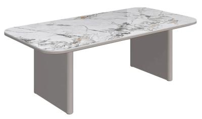 Milano White And Grey Ceramic 120cm Coffee Table