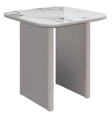 Milano White And Grey Ceramic Square Side Table