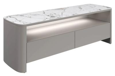 Milano 135cm White And Grey Ceramic Tv Unit