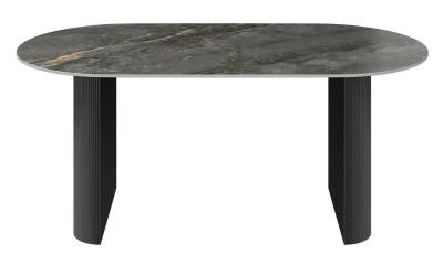 Cartier 180cm Grey Ceramic Oval Dining Table