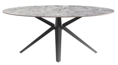 Vitalli 180cm Grey Ceramic Oval Dining Table