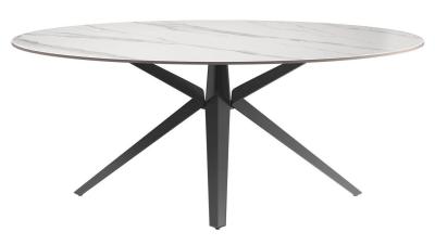 Vitalli 180cm White Ceramic Oval Dining Table