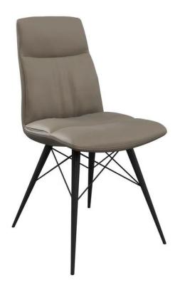 Image of Set of 2 Alexa Taupe Faux Leather Dining Chair