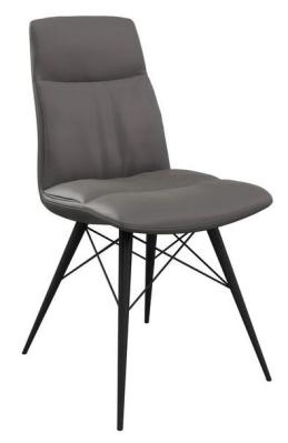 Set Of 2 Alexa Grey Faux Leather Dining Chair