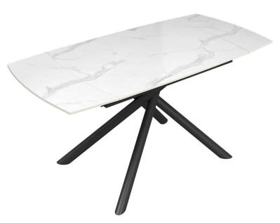 Giovanni White Ceramic Extending Dining Table 120180cm