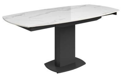 Olivia White Ceramic Swivel Extending Dining Table 119cm179cm