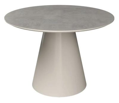 Simoni 120cm Light Grey Concrete Effect Round Dining Table