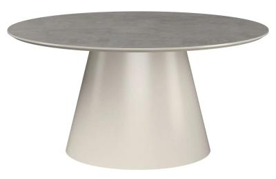 Simoni 160cm Light Grey Concrete Effect Oval Dining Table