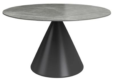 Alonso Grey Ceramic Round Swivel Extending Dining Table 85cm135cm