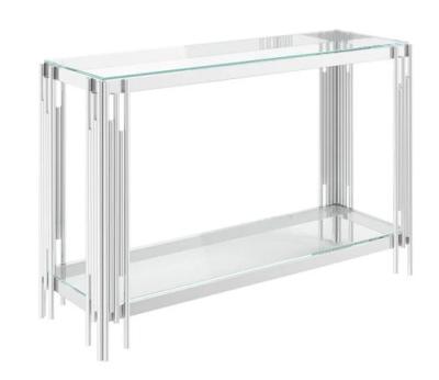 Vasari Glass And Chrome Console Table