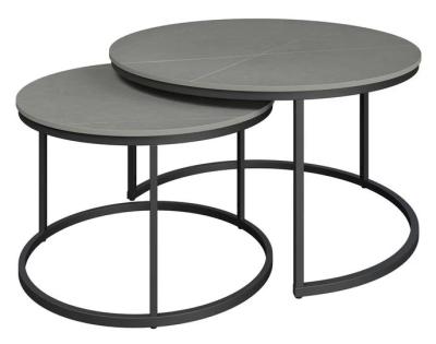 Zico Grey Ceramic Set Of 2 Round Coffee Tables