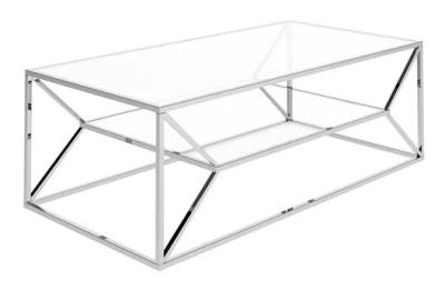 Matteo Glass And Chrome 120cm Coffee Table