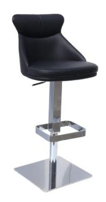 Set Of 2 Sergio Black Leather Bar Stool