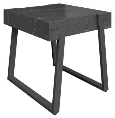 Alpina Dark Grey Marble Effect Side Table