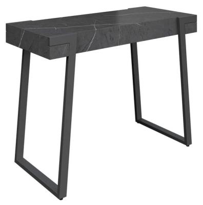 Alpina Dark Grey Marble Effect Console Table