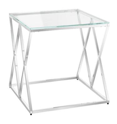 Product photograph of Victor Glass And Chrome Side Table from Choice Furniture Superstore