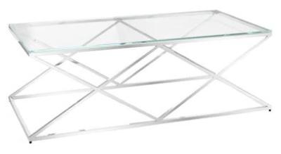 Product photograph of Victor Glass And Chrome Coffee Table from Choice Furniture Superstore