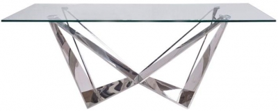 Product photograph of Alanson Coffee Table - Glass And Chrome from Choice Furniture Superstore