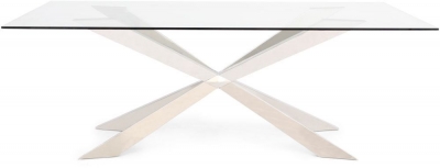 Product photograph of Pinedale Dining Table - Glass And Chrome from Choice Furniture Superstore