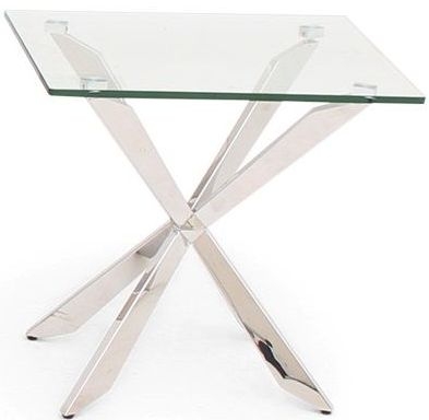 Product photograph of Pinedale Side Table - Glass And Chrome from Choice Furniture Superstore