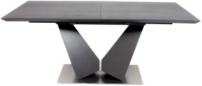 Product photograph of Joyce Grey Ceramic Butterfly Extending Dining Table from Choice Furniture Superstore