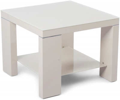 Product photograph of Snyder Cream High Gloss Side Table from Choice Furniture Superstore