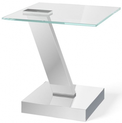 Product photograph of Plover Side Table - Glass And Chrome from Choice Furniture Superstore