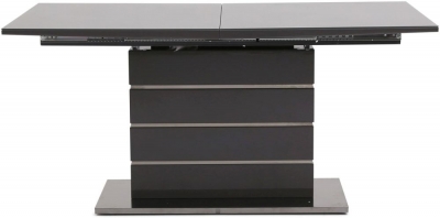 Product photograph of Massimo Grey Gloss 6-8 Seater Butterfly Extending Dining Table With Pedestal Base from Choice Furniture Superstore
