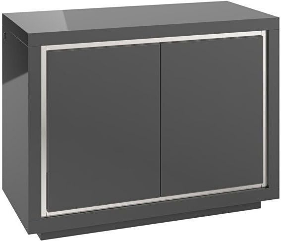 Sardinia Grey Gloss 120cm Small Sideboard with LED Lights 2 Doors CFS UK