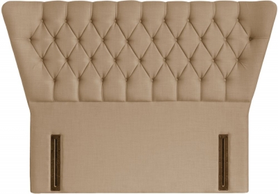 Product photograph of Charlotte Oatmeal Fabric Floor Standing Headboard from Choice Furniture Superstore