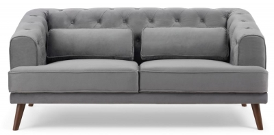 Destiny Grey Velvet 2 Seater Sofa Clearance D655