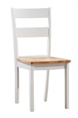 Product photograph of Clearance - Serena Oak And White Dining Chair Sold In Pairs - Fs473 from Choice Furniture Superstore