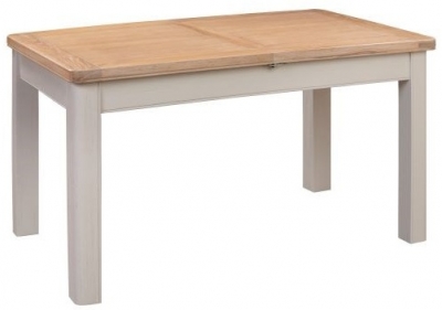 Product photograph of Clarion Oak And Grey Painted Butterfly Extending Dining Table from Choice Furniture Superstore