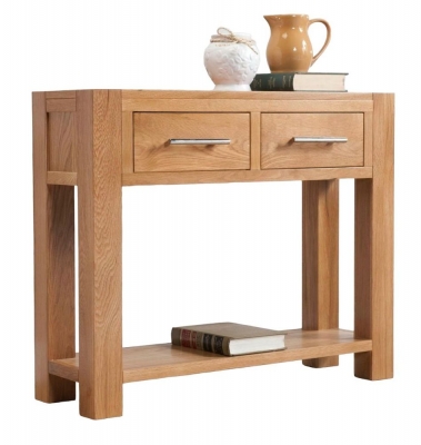 Product photograph of Milano Oak Large Console Table from Choice Furniture Superstore