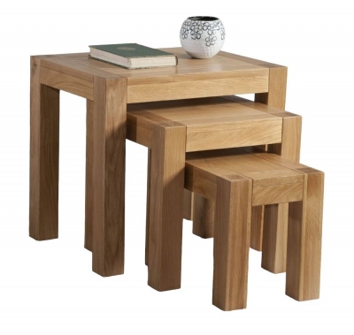 Product photograph of Milano Oak Nest Of Tables from Choice Furniture Superstore