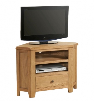 Product photograph of Dorset Oak Corner Tv Unit from Choice Furniture Superstore