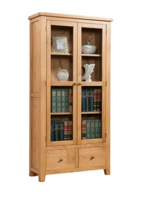 Product photograph of Dorset Oak Display Cabinet from Choice Furniture Superstore