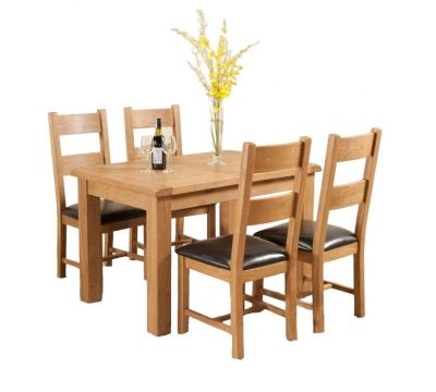 Product photograph of Dorset Oak Extending Dining Table And 4 Chairs from Choice Furniture Superstore