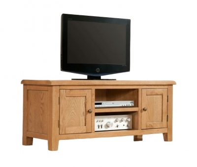 Product photograph of Dorset Oak Large Tv Unit from Choice Furniture Superstore
