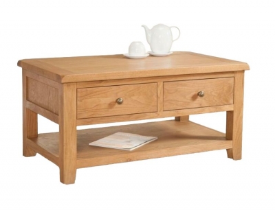 Product photograph of Dorset Oak Storage Coffee Table from Choice Furniture Superstore