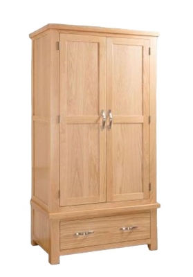 Product photograph of Cambridge Oak 2 Door Wardrobe from Choice Furniture Superstore